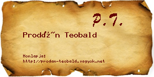 Prodán Teobald névjegykártya